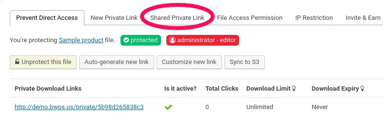 Private Url